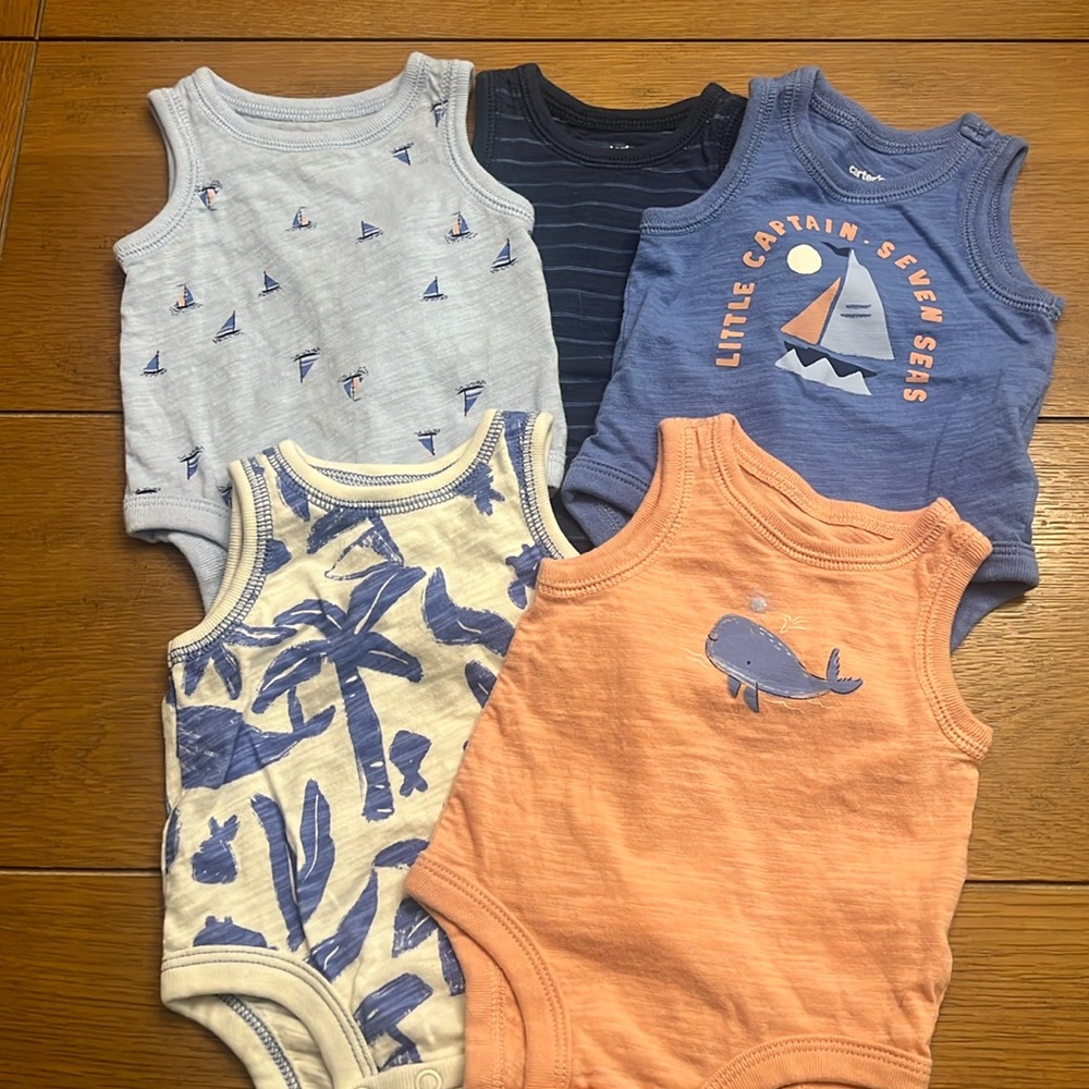 Bundle of 5 nautical onesies
